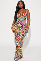 Amalfi Coast Crochet Maxi Dress - Black/combo