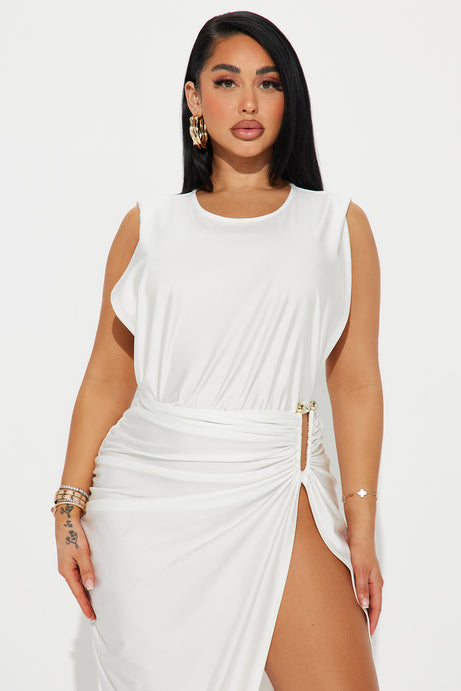 Spice It Up Midi Dress - White