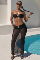 Mermaid Paradise Starfish Hardware 3 Piece Bikini Skirt Set - Black