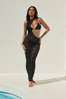 Toes In The Sand Lace 3 Piece Bikini Dress Set - Black