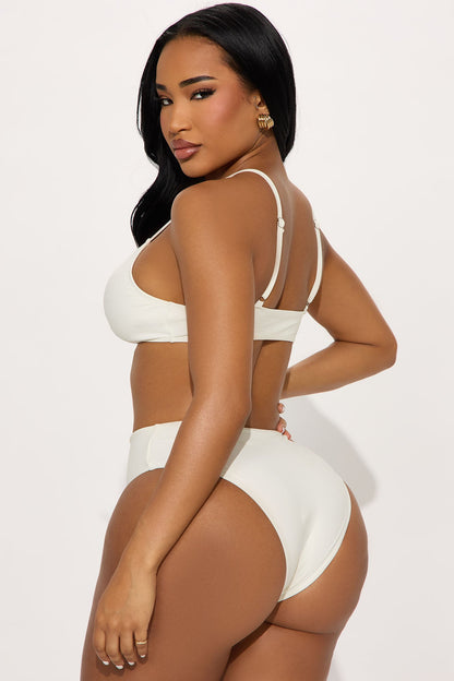 Christina Floral Lace 3 Piece Bikini Sarong Set - Ivory