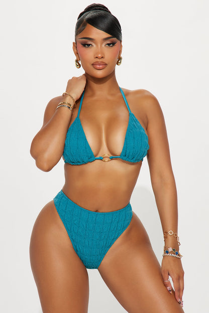 Serena Bubble 3 Piece Bikini Set - Teal