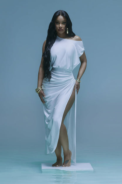 Spice It Up Midi Dress - White