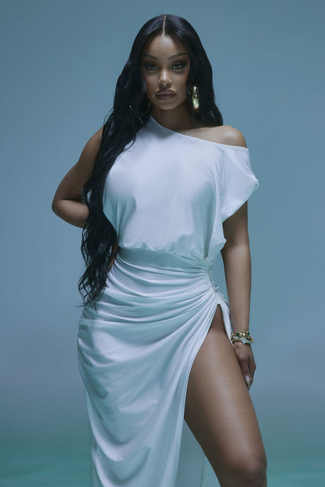 Spice It Up Midi Dress - White