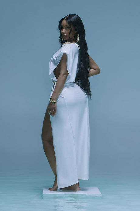 Spice It Up Midi Dress - White