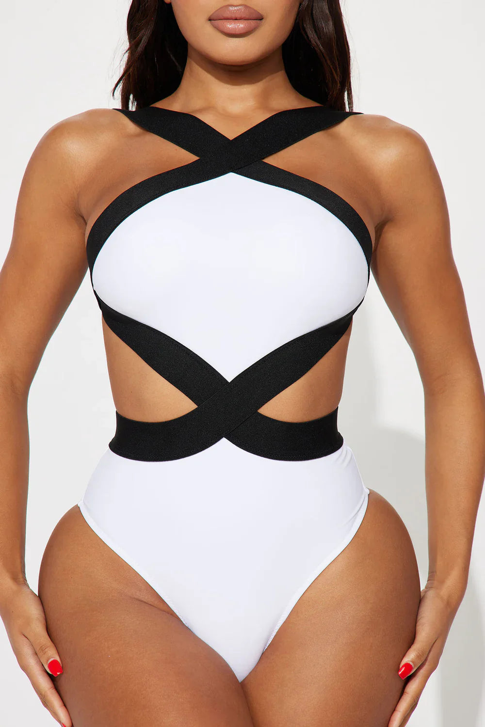 Isabel 1 Piece Swimsuit - White/Black