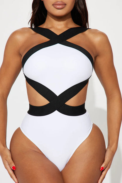 Isabel 1 Piece Swimsuit - White/Black