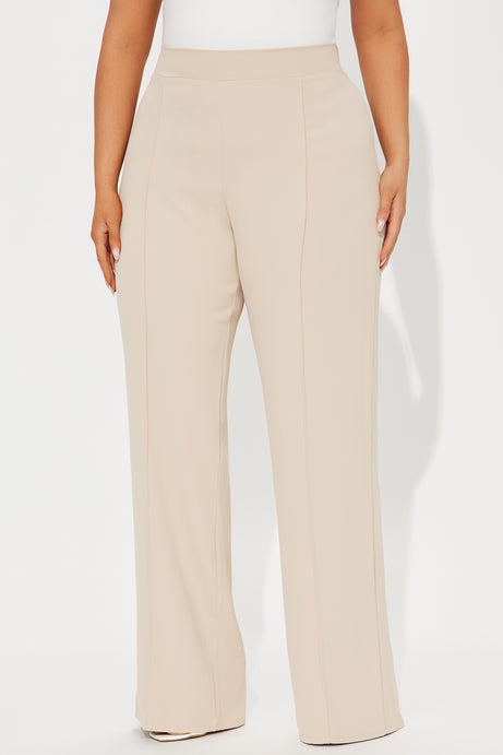 Vicky High Waisted Dress Pants - Taupe