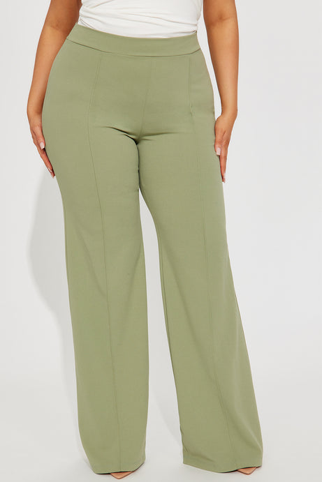 Victoria High Waisted Dress Pants - Sage