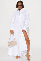 Eleanor Oversized Shirt Maxi Dress - White