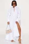 Eleanor Oversized Shirt Maxi Dress - White