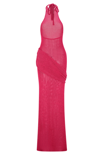 Reece Halter Knit Maxi Dress - Dragonfruit